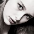 Portrait in black with hair