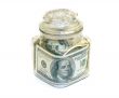 Jar with 100 USD Bank Notes