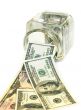 Jar full of 100 USD Bank Notes
