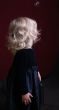  little blond  girl in party dress