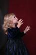 happy little girl in party dress