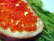 Sandwich with salmon caviar