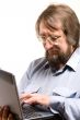man with notebook