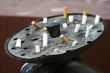 Street ashtray with cigarettes