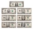 7 US bank notes including the rare 2 Dollar Bill