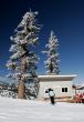 Ski resort with fresh snow