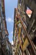 narrow street with flowers