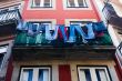 Jeans dried on a balcony