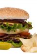 Hamburger Series (bacon cheesburger with pickle and chips)