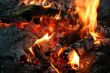 Bright inflaming flame on a wood
