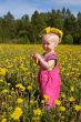 cute girl in flower wreath