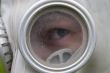 eye through gas-mask