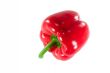 Red paprika on white background
