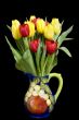 Tulips in Pitcher on black