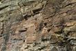 Red bands of sedimentary rock