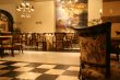 Tables and chairs, low angle