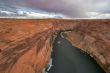 The river at the bottom of a canyon.