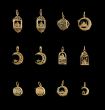 Twelve golden Mohammedan symbols