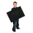 Child holding an empty sign