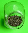 Green tea in glass jar