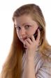blonde with cell phone
