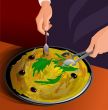 Pizza illustration with hands