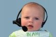 Baby with a headset