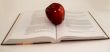 Big Apple on top of open book