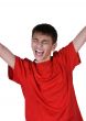 Boy celebrating