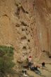 Potholes, climbers on rock face