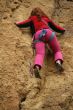 Young woman climbing