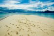 footprints in the tropical beach