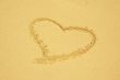 heart drawn in the sand
