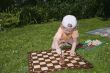 Girl playing chess