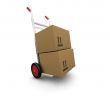 Hand truck with boxes
