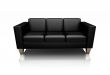 Black leather settee