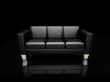 Black leather settee