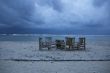 beach in stormy weather