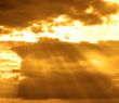 stormy cloud with sun rays