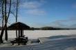 Frost winter day on the lake