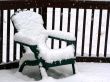 snow on patio chair