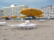 beach umbrellas and  lounge chairs at VA Beach