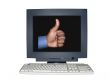  isolated computer monitor with thumbs up scene concept