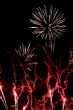 Fireworks, red flares
