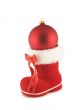 santa`s boot with christmas bauble