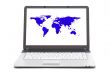 world map on the screen of notebook