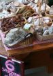 Artisan sausages in market
