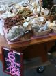 Artisan sausages in market