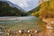 In the autumn in mountains