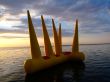 Greater bright inflatable toy on water